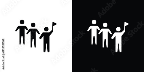 Tour guide people icon illustration element design. black glyph icons