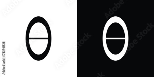 Theta icon illustration element design. black glyph icons