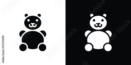 Teddy bear icon illustration element design. black glyph icons