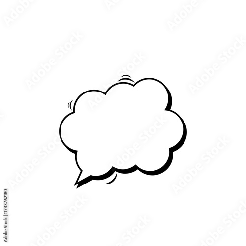 Comic style speech bubble blank cloud shape for text, dialogues and communication, isolated on white background