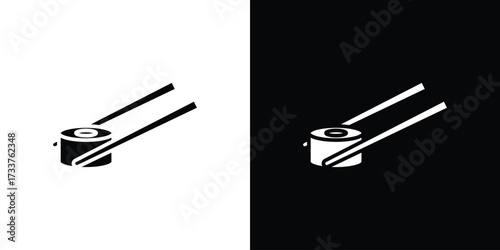 Sushi icon illustration element design. black glyph icons