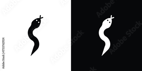 Snake icon illustration element design. black glyph icons