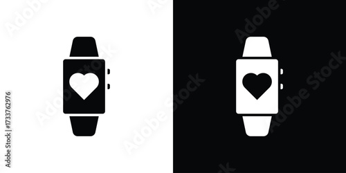 Smart watch icon illustration element design. black glyph icons