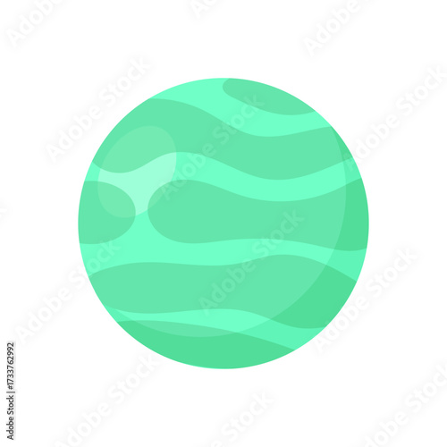 Minty Planet A Wavy Green Orb in the Vast Expanse of Space