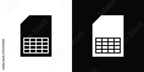 Sim card icon illustration element design. black glyph icons