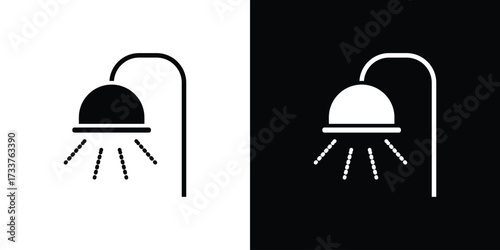 Shower icon illustration element design. black glyph icons