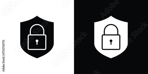Security icon illustration element design. black glyph icons