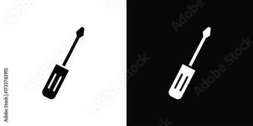 Screwdriver icon illustration element design. black glyph icons