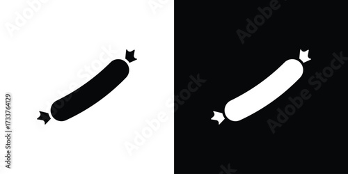 Sausage icon illustration element design. black glyph icons