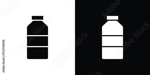 Prescription bottle icon illustration element design. black glyph icons
