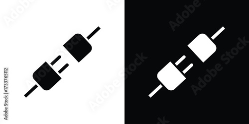 Plug connection icon illustration element design. black glyph icons