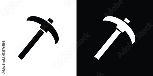 Pickaxe icon illustration element design. black glyph icons
