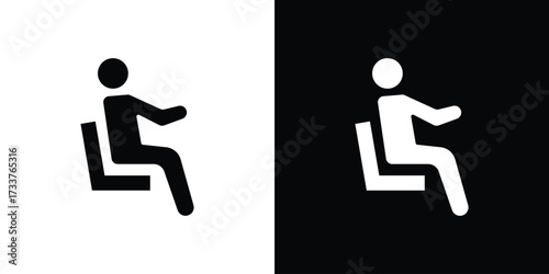 Person seat icon illustration element design. black glyph icons