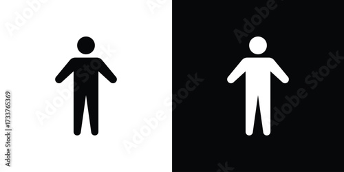 Person icon illustration element design. black glyph icons