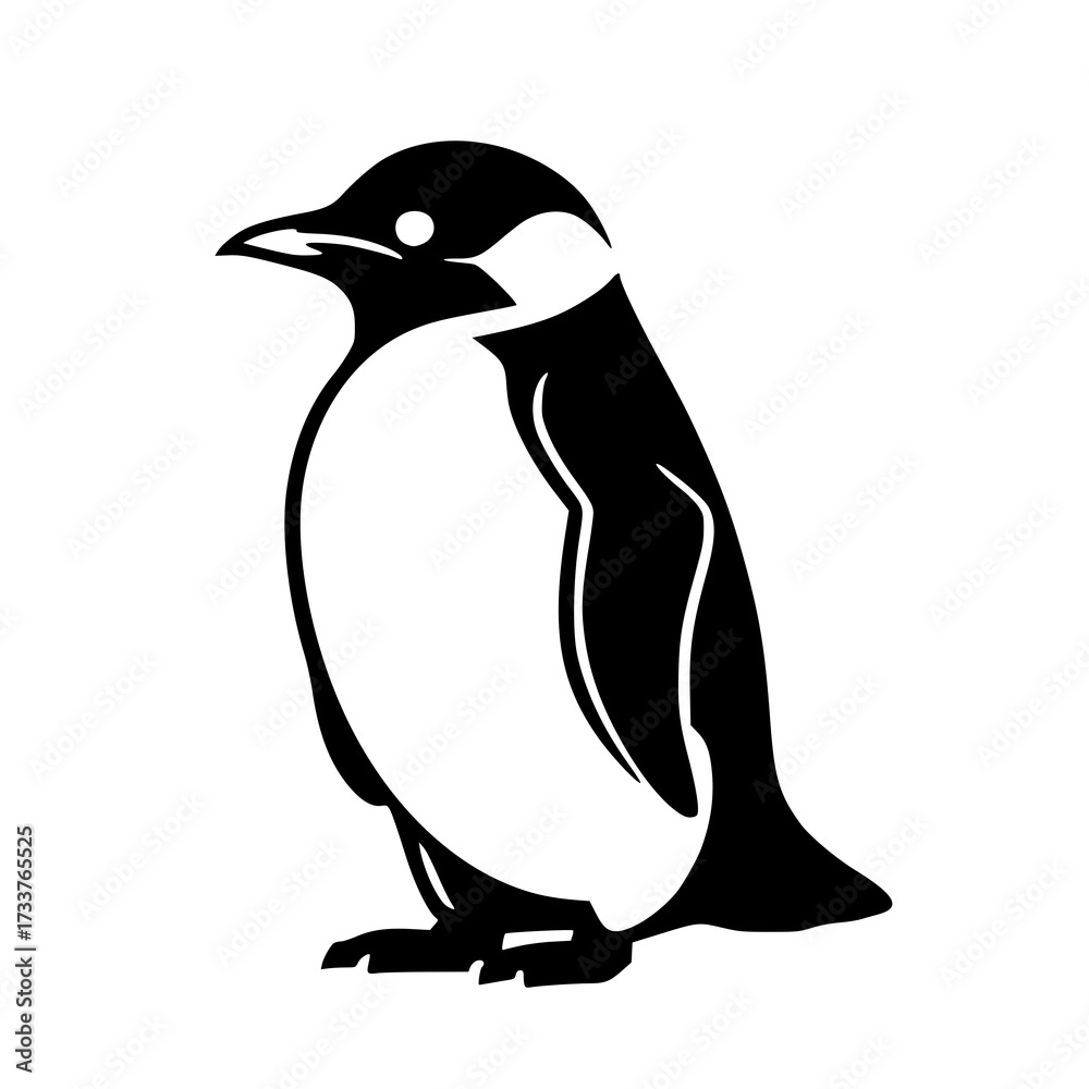 Fototapeta premium Grace in black and white—this penguin vector captures simplicity with soul. Ideal for modern branding, tattoos, or clean UI elements. Let elegance waddle into your work.