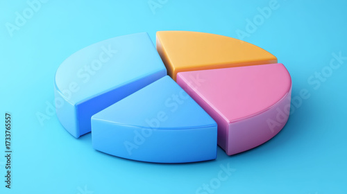 Pie chart with four glossy parts separated evenly