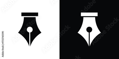 Pen nib icon illustration element design. black glyph icons