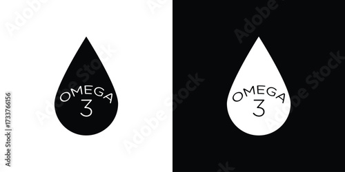 Omega icon illustration element design. black glyph icons