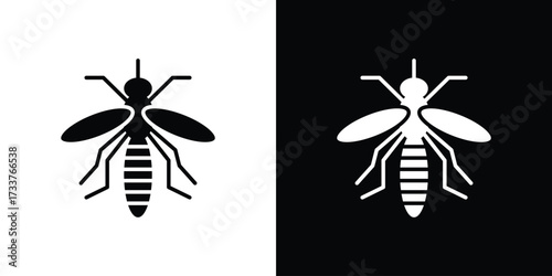 Mosquito icon illustration element design. black glyph icons