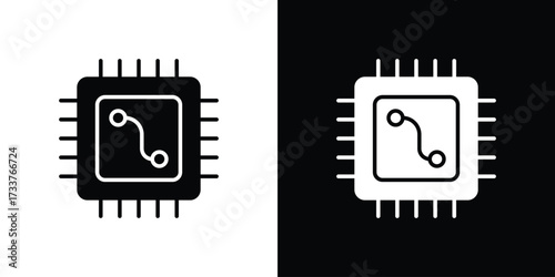 Microchip icon illustration element design. black glyph icons