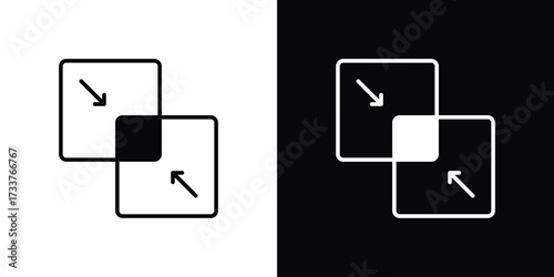 Merge icon illustration element design. black glyph icons