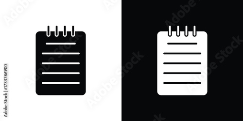 Memo Pad icon illustration element design. black glyph icons