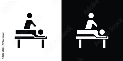 Massage icon illustration element design. black glyph icons