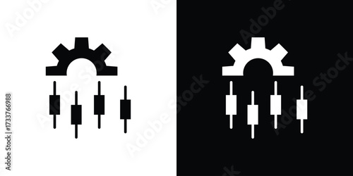Mass customization icon illustration element design. black glyph icons