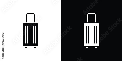 Luggage icon illustration element design. black glyph icons