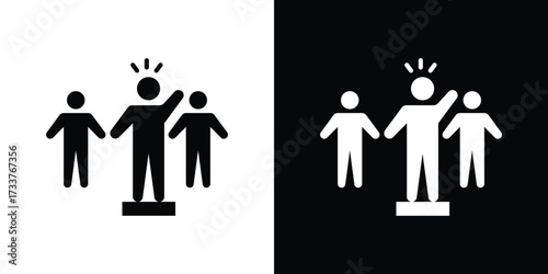 Leadership icon illustration element design. black glyph icons