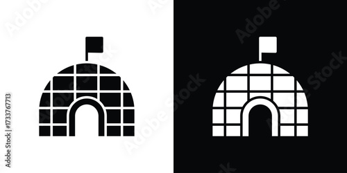 Igloo icon illustration element design. black glyph icons