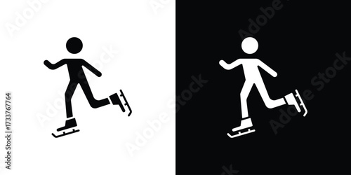 Ice skate icon illustration element design. black glyph icons