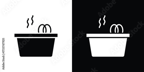 Hot tub icon illustration element design. black glyph icons