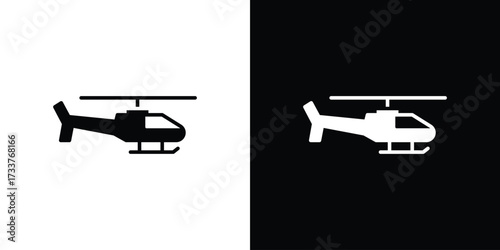 Helicopter icon illustration element design. black glyph icons