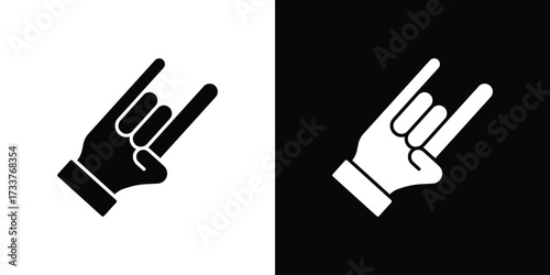 Hand Horns icon illustration element design. black glyph icons