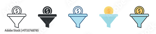 Sales Funnel Icon Set Multiple Style Collection