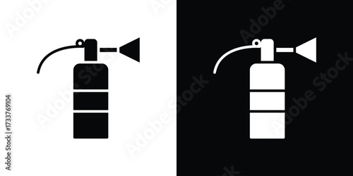 Fire extinguisher icon illustration element design. black glyph icons