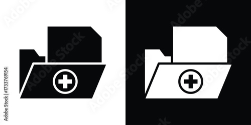 File medical icon illustration element design. black glyph icons