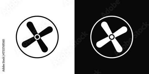 Fan icon illustration element design. black glyph icons