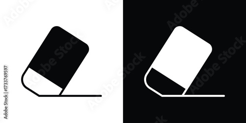 Eraser icon illustration element design. black glyph icons