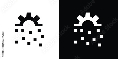 Digital transformation icon illustration element design. black glyph icons