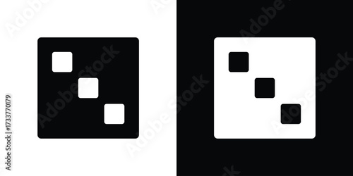 Dice three icon illustration element design. black glyph icons