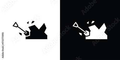 Digging icon illustration element design. black glyph icons