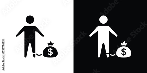 Debt icon illustration element design. black glyph icons