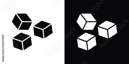 Cubes icon illustration element design. black glyph icons