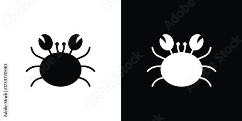 Crab icon illustration element design. black glyph icons