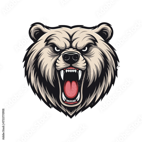 Ferocious Bear Head Vector Mascot – Esports Logo Illustration