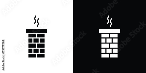 Chimney icon illustration element design. black glyph icons