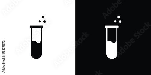 Chemical Tube icon illustration element design. black glyph icons