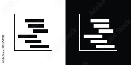 Chart gantt icon illustration element design. black glyph icons